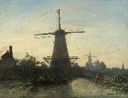 Johan Barthold Jongkind Mills near Rotterdam Germany oil painting artist